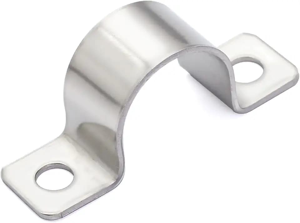 3/4 Inch Stainless Steel Conduit Clamps 2 Hole Pipe Clamps U Bracket Conduit Fixing Clips, Universal Clamp for Cylindrical Components - Fits OD 20 mm (Approx.3/4") | 20 Pcs