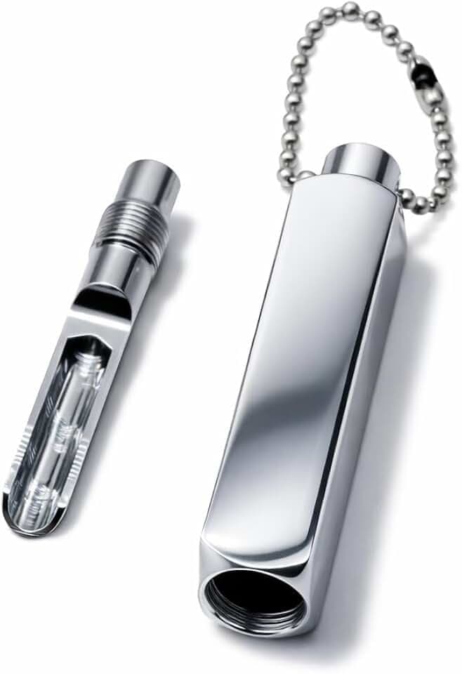 Schnupftabak-Anhänger Silber mit Löffel + Aluminium-Dosierer elegant