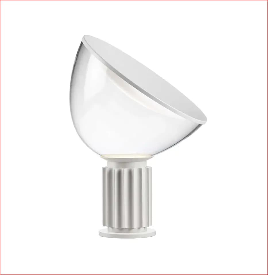Flos TACCIA SMALL F6604009 Tischleuchte mit indirektem und reflektierendem Licht aus Glas und Aluminium weiß matt