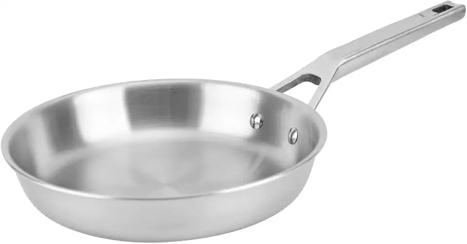 Florina Bratpfanne aus Edelstahl LUCIDA | 20 CM | 3-Schicht-Konstruktion | Aluminiumkern | Backofenfest | Ergonomischer Griff | Spiegelglanz | Für alle Herdarten