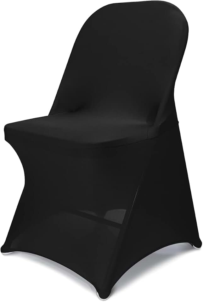Babenest Stretch Spandex Folding Chair Covers for Wedding, 100PCS Black