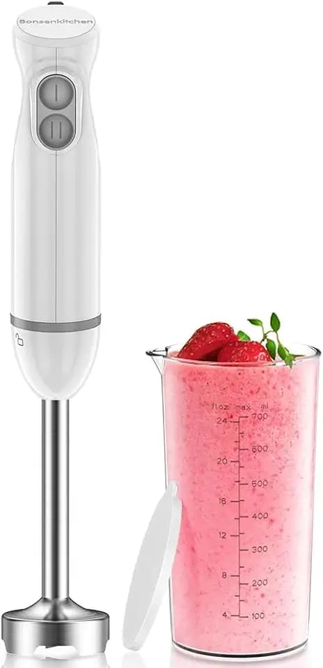 Bonsenkitchen Pürierstab mit 700 ml Messbecher, 1000 W Edelstahl-Stabmixer