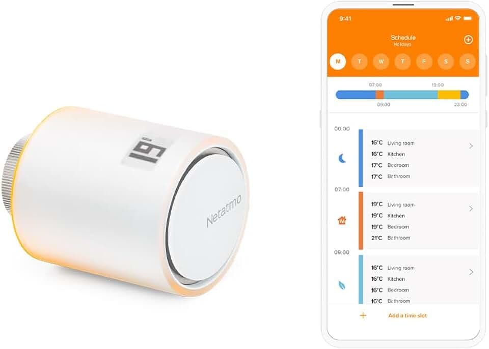Netatmo zusätzliches intelligetes Heizkörperventil, Erweiterung für Smart-Thermostat und für Kollektiv- oder Fernheizung, NAV -EN