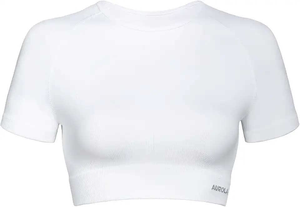 AUROLA Serpent Snake Seamless Workout T-Shirts for Women,Short Sleeve Crop Top Gym Yoga Athletic Shirts Tee