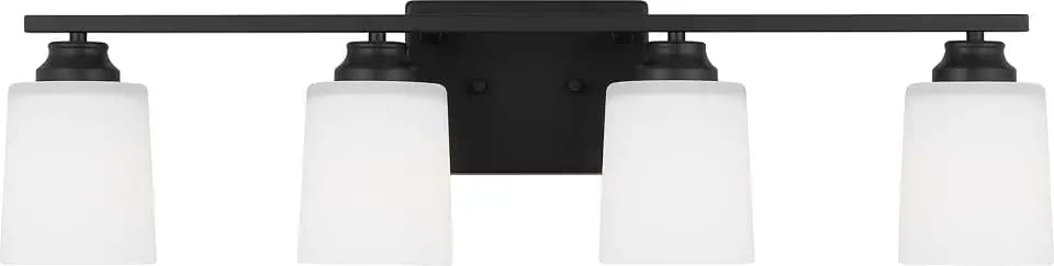 Generation Lighting 4420904-112 4428904-112 Franport 4 Light 29 inch Midnight Black Bath Vanity Wall Light, 300 Total Watts, 7.75 Inch Height, Steel Construction