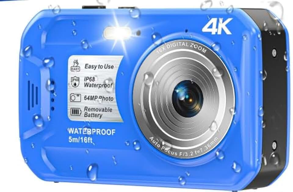 4K 64MP 16FT Autofokus wasserdichte Kamera zum Schnorcheln