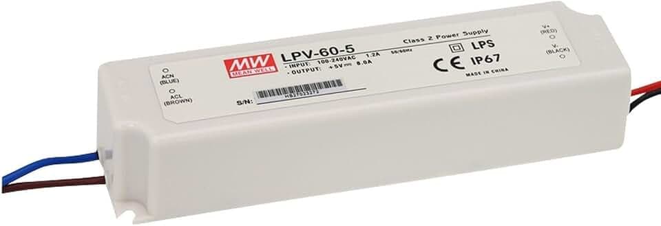 LED Netzteil 60W 12V 5A ; MeanWell, LPV-60-12 ; Schaltnetzteil