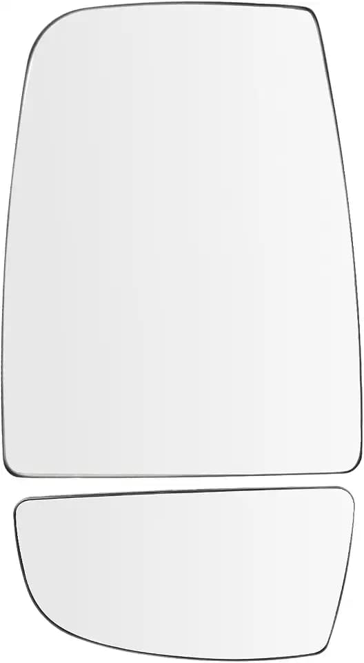 Driver Left Side Upper & Lower Mirror Glass Compatible With Ford Transit T150 T250 T350 2015-UP, Convex Heated Mirror Glass with Backing Plate