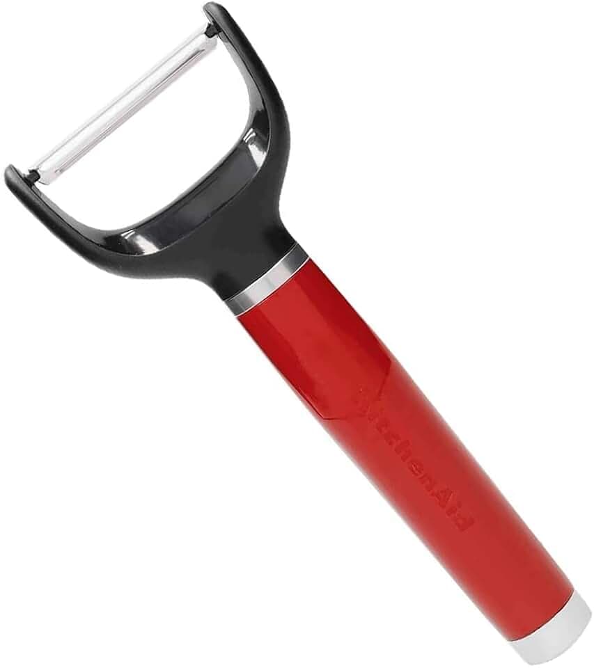 KitchenAid Y-Schäler, Edelstahlschäler mit beweglicher Klinge für Früchte und Gemüse – Empire Rot