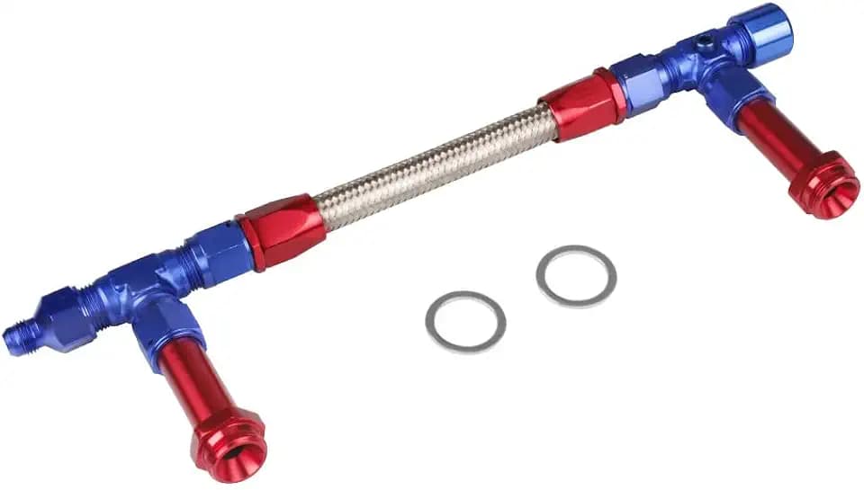 8AN Carburetor Dual Feed Fuel Line Kit For Holley 4150 Carburetor, RedBlue