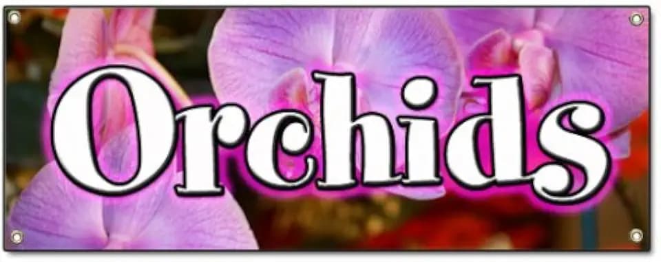 72" Orchids Banner Sign Flower Orchid Stand Bulb