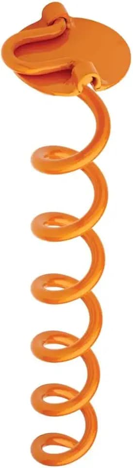 Vortex (1-Pack) 16" Spiral Ground Anchors, Steel Screw In with Folding Ring, 425 lb Pull Force, Orange ANCFR16-ORG-A