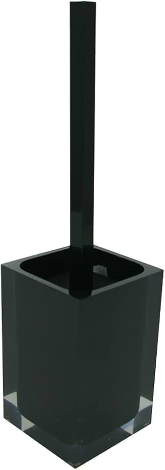 GEDY Auckland WC-Bürste, Schwarz, Maße und Gewicht: 37,5 x 9,8 x 9,8 cm & 0,855 kg, aus hochwertigem, transparentem Harz, WC-Bürste Design von R&S Gedy, handgefertigt, 2 Jahre Garantie