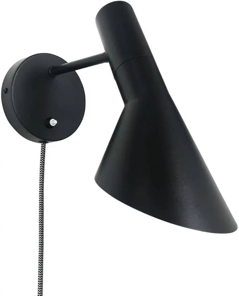 B·LED BARCELONA LED BarcelonaLED Wandleuchte mit Stecker und Schalter, Leselampe, elegantes Design, modern, nordisch, schwenkbar, Schwarz E27