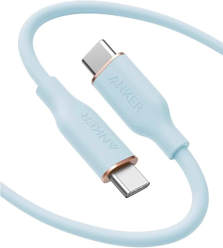 Anker USB C Cable, 240W Type C Fast Charging Cord (1-Pack, 6 ft, Blue)
