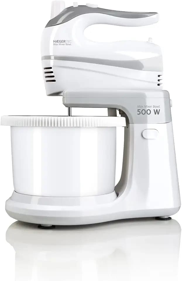 HAEGER Max Mixer Bowl Mixer mit Kunststoffschüssel, 500 W, 3 l, 5 Geschwindigkeiten, Turbo-Funktion