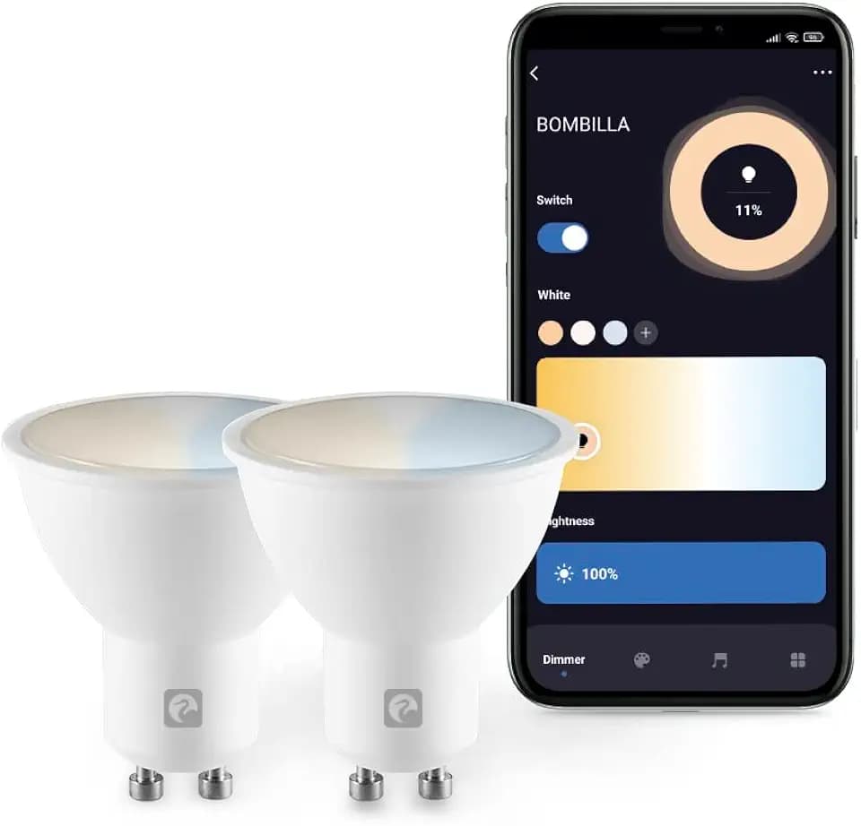 Garza Smart LED-Leuchtmittel, dichroitisch, WLAN, GU10, 4,5 W (entspricht 40 W Glühlampe), E27, CCT, dimmbar, programmierbar, Sprach- und App-Steuerung, Alexa/Google, WiFi 2,4 GHz, 2 Stück