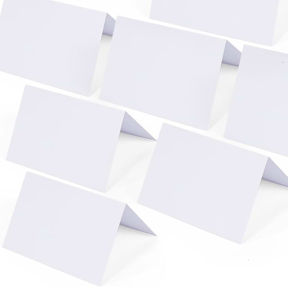 Place Cards for Table Setting, 50 Pcs Blank Tent Cards - 3.7x2.48 In