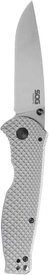 SOG Flash FL Folding Knife | Reversible Daily-Carry Pocket Clip and Frame Lock, Quick Opening, Stainless Steel Handle