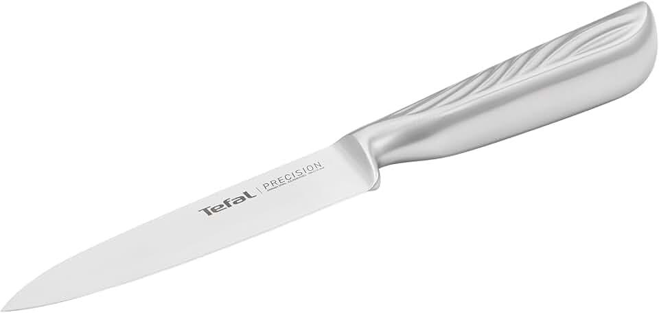 Tefal Precision Universalmesser 12 cm, schärfstes Messer, 22°-Klingenwinkel, Eishärtungstechnologie, Wellenmuster, Edelstahl, K2890524