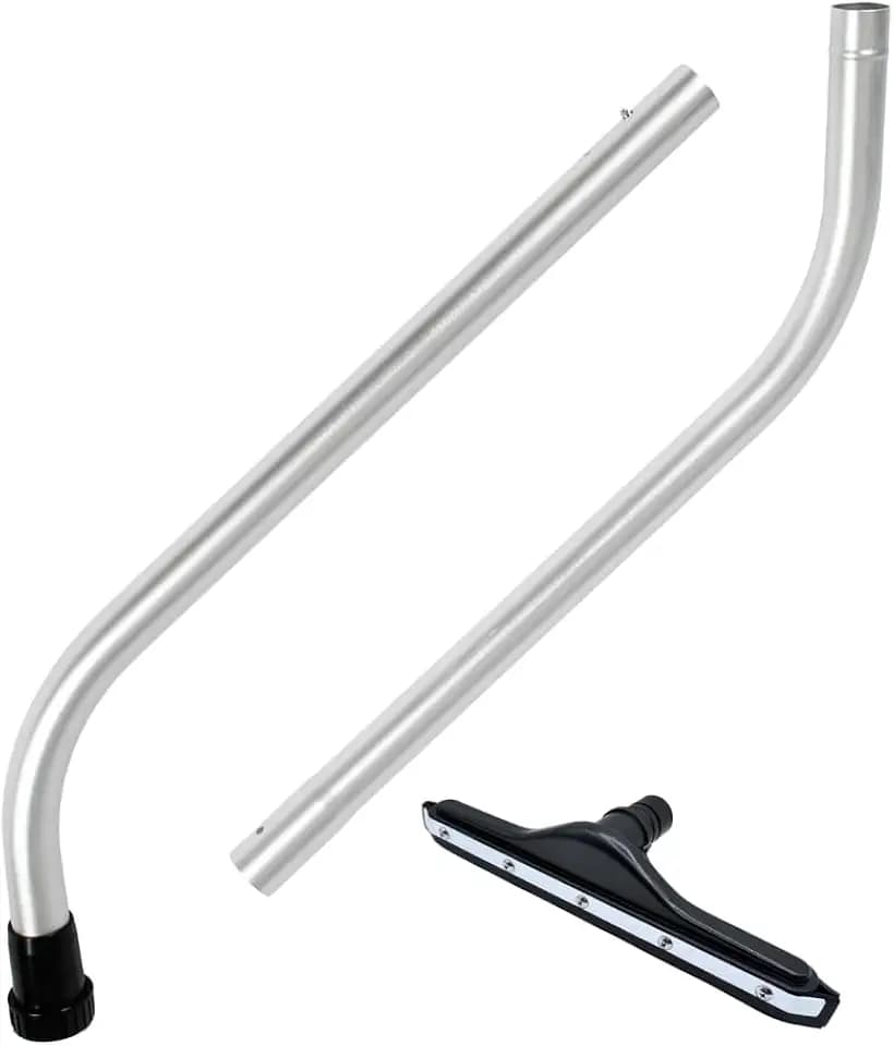 14" Vacuum Wand and Squeegee Vacuum Tool, 1.5-Inch Wet Dry Vacuum Attachments Kit, Compatible with Select Shop-Vac and RIDGID Wet/Dry Models, Black Rubber Blades, 2-Piece S-Wand for Hard Floors