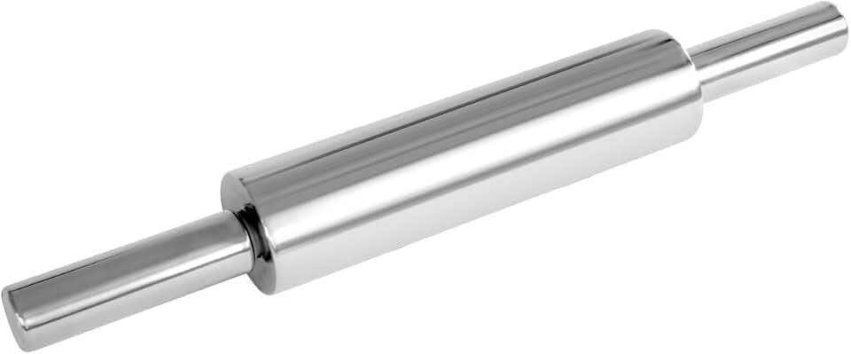 FMprofessional Teigroller aus hochwertigem Edelstahl, Nudelholz als Backzubehör, Backrolle zum Teigrollen, vielseitige Teigwalze - stabil & langlebig (Maße: Ø 6 x 47,5 cm), Menge: 1 Stück