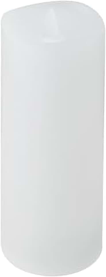 Mikasa LED Wax Pillar Candle, 3 x 8 Inch White Flameless Candle with Dancing Flame Effect, 5-Hour Timer, Battery Operated Real Wax Pillar for Home Decor and Table Decor