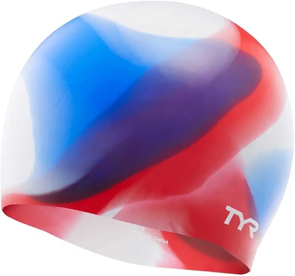 TYR Junior Tie Dye Swim Cap - Kids Durable Silicone Training Pool Headwear