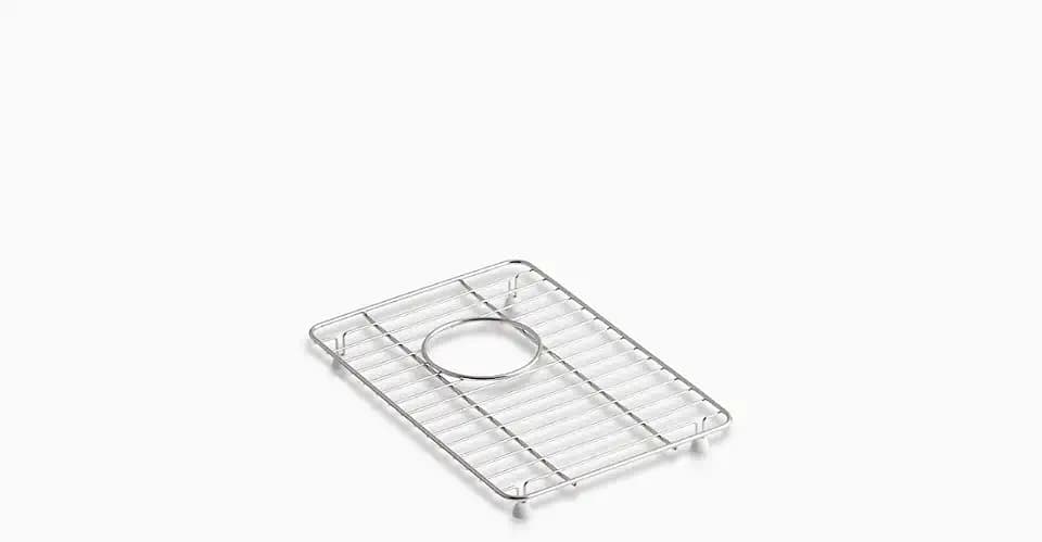 KOHLER K-6255-ST Riverby Right-Hand Kitchen Sink Rack, Stainless Steel, 1.00 x 14.13 x 9.56 inches, Dishwasher Safe, Rubber Feet, Durable Construction