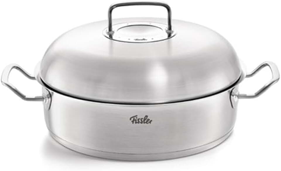 Fissler Original-Profi Collection/Edelstahl-Bräter (4,8 L - Ø 28 cm) Schmortopf rund, Bratentopf mit Metall-Deckel - Induktion
