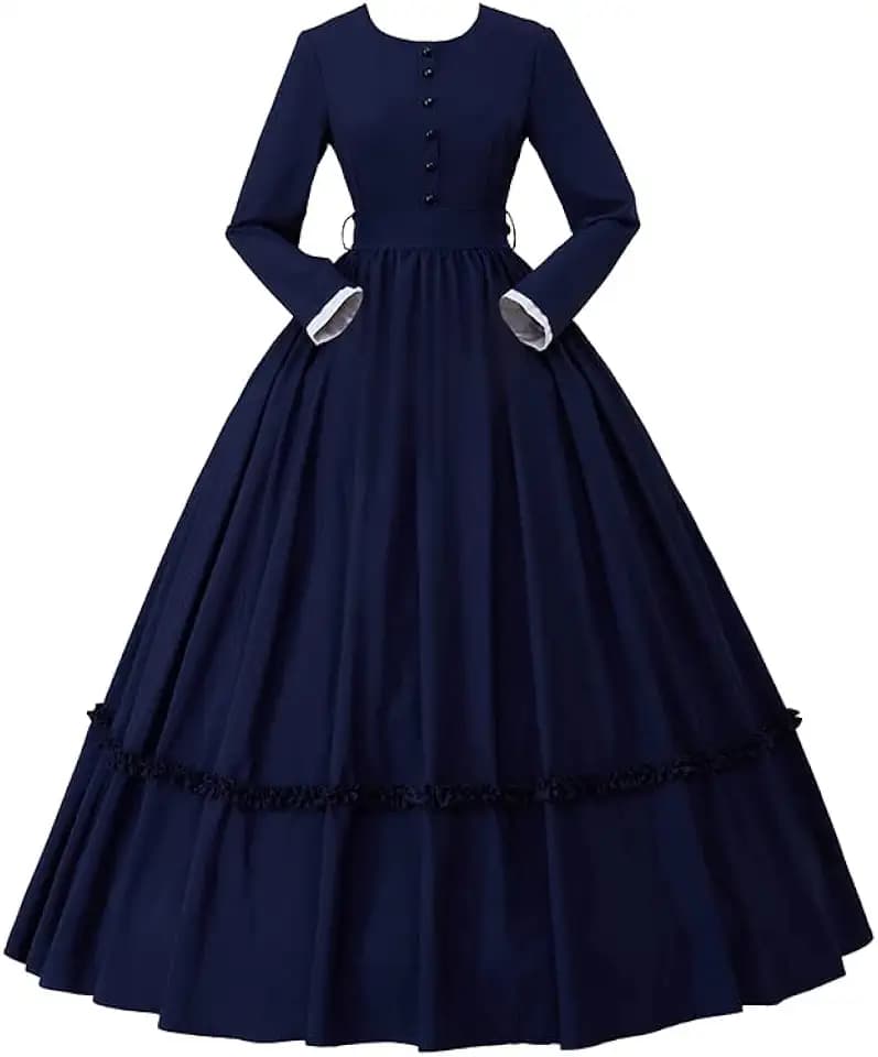 Saniplaycos Civil War Dress Costume Gothic Victorian Dress Medieval Vintage Southern Belle Ball Gown for Women