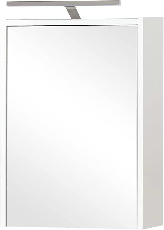 Schildmeyer Spiegelschrank Carlos, weiß Glanz, 43,5 x 16 x 64 cm