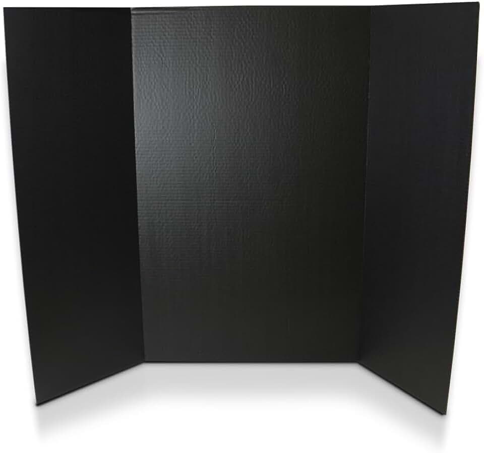 Flipside Products 36” x 48” Project Boards for Presentations, Science Fair, School Projects, Event Displays and Trifold Picture Board, Proudly Made in USA - Black - 4 Pack