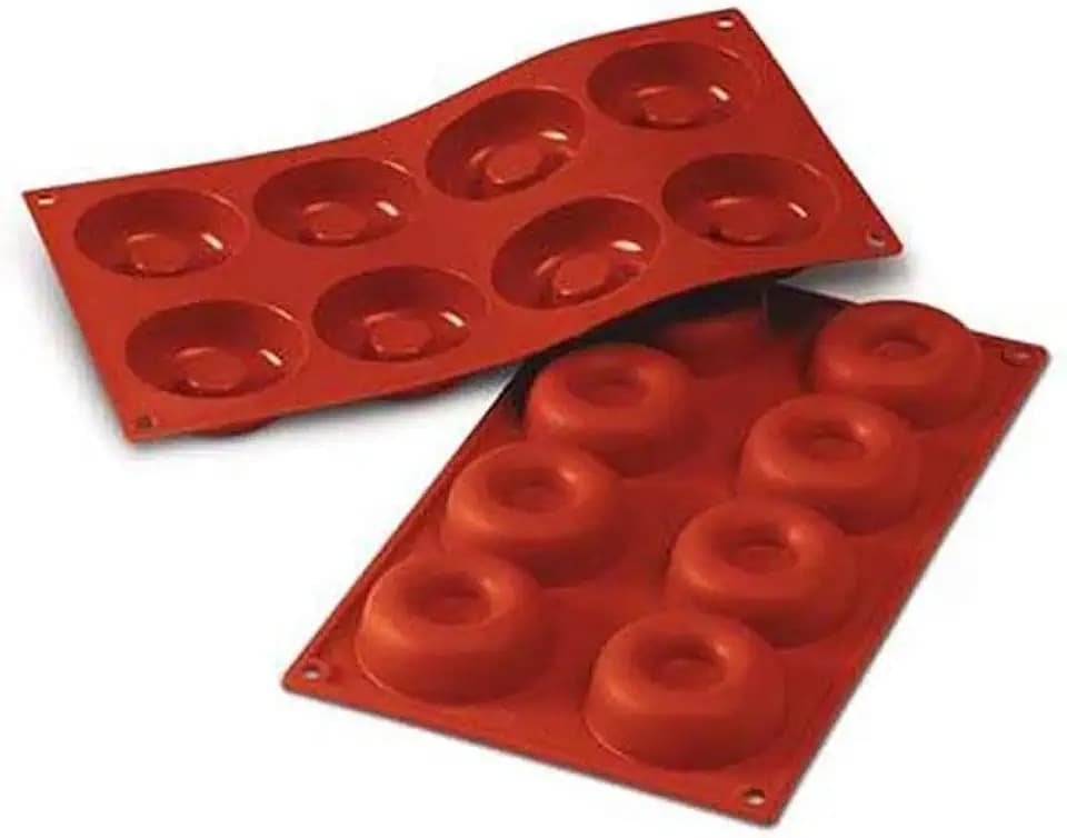silikomart | SF011 Silikonform für SAVARIN Monoportions, antihaftbeschichtet, 8 Kavitäten, 1er Pack Kuchenform, Ø 65 h 21 mm, Made in Italy