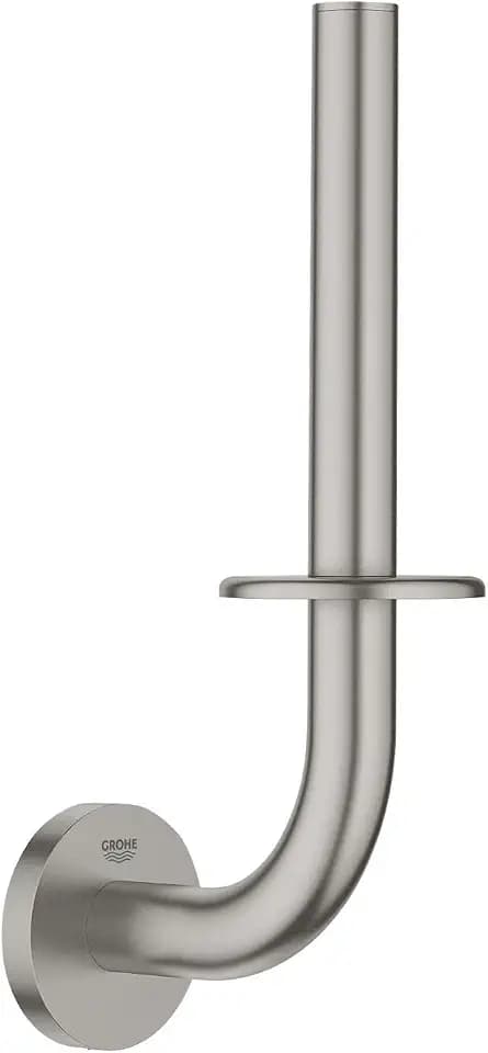 GROHE Essentials - Reservepapierhalter (Wandmontage, verdeckte Befestigung, zum Bohren oder Kleben), rund, chrom, 40385001