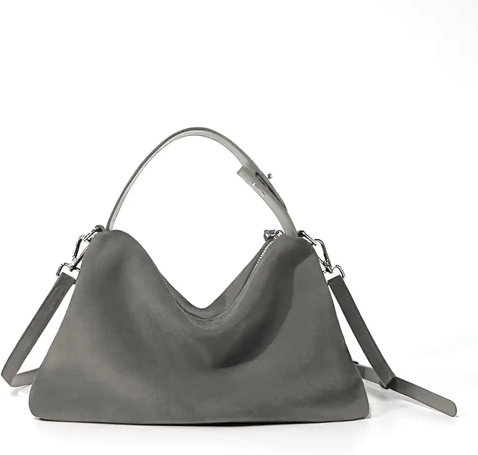 VAKAER Suede Tote Bag for Women, Suede Leather Crossbody Bag with Adjustable Strap Nubuck Shoulder Satchel Hobo Purse