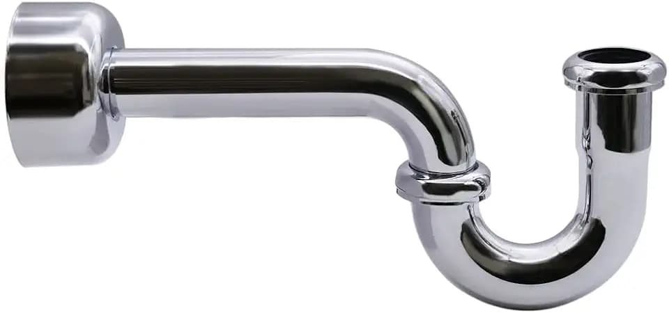 Westbrass A400-1-26 1-1/2" OD 17 gauge P-Trap with High Box Flange, Polished Chrome