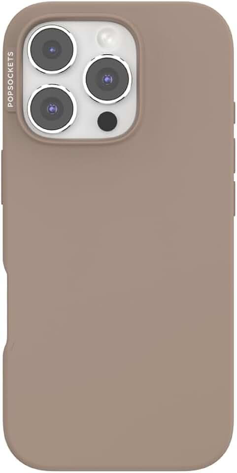 PopSockets iPhone 16 Pro Hülle kompatibel mit MagSafe, Handyhülle für iPhone 16 Pro, kabellos aufladbar, nur Hülle - Latte