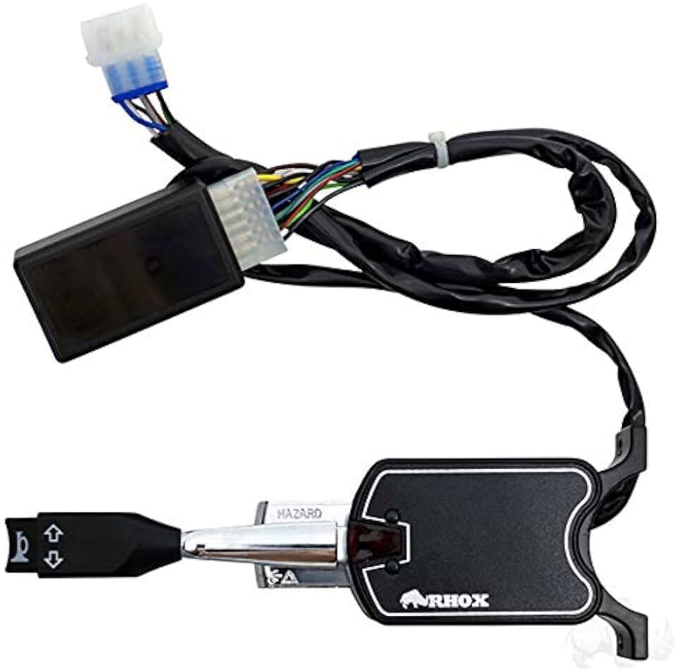 RHOX Universal Golf Cart Turn Signal Switch with Horn Button, 7 Wire