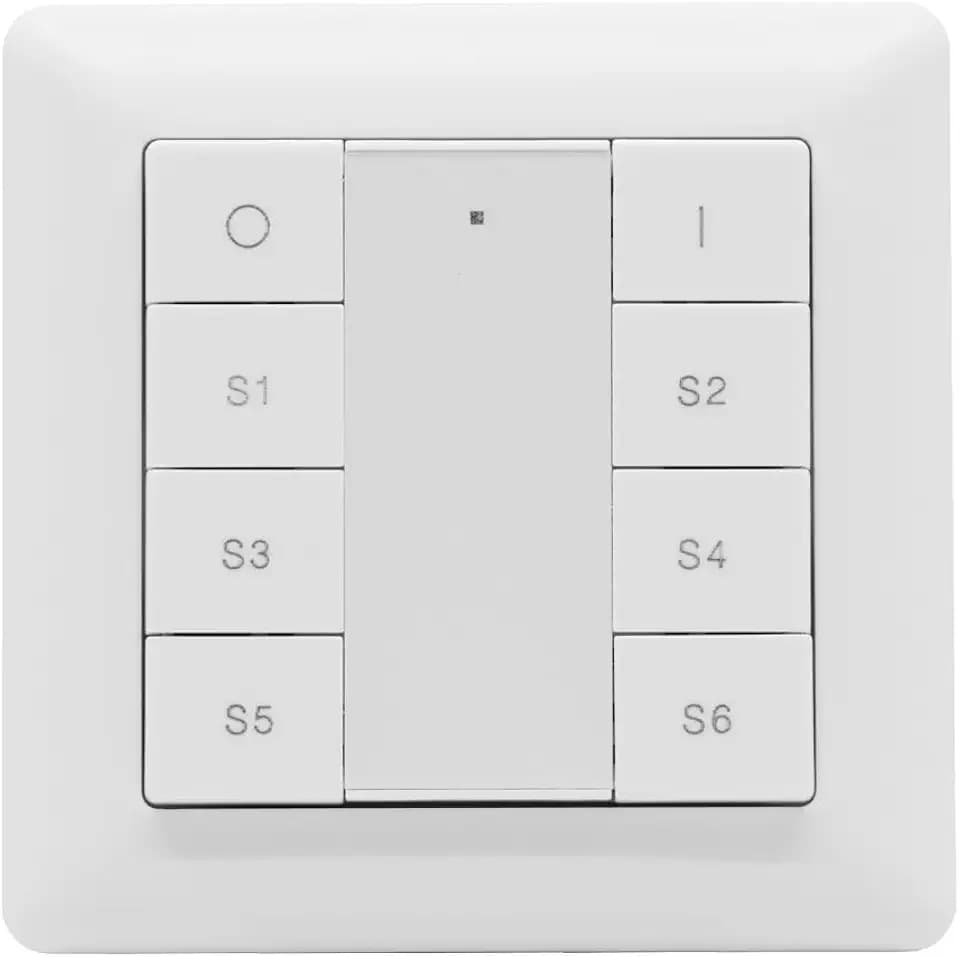 iCasa Zigbee 3.0 Wandschalter | Ein/Aus-Dimmen | 6 Szenen Funktioniert mit Homey, HomeAssistant, deConz, Zigbee2MQTT und Z2M | Lange Batterielaufzeit