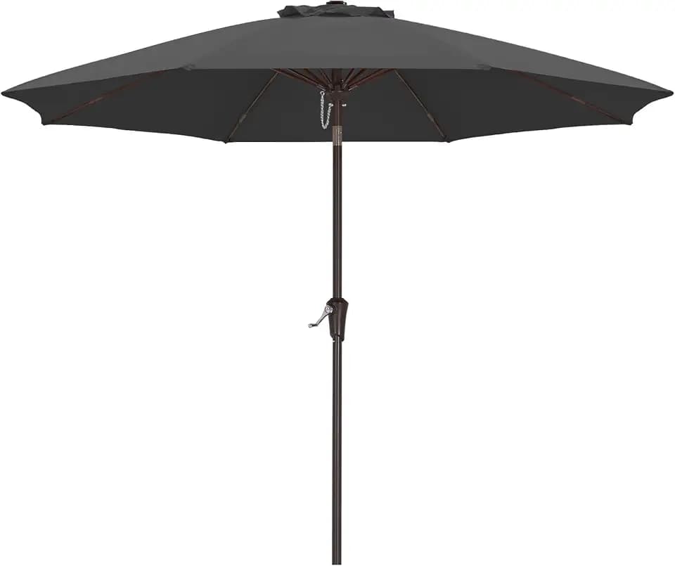 ABCCANOPY Sonnenschirm wasserdicht UV50+ mit Kurbel, Dunkel Grau 270cm