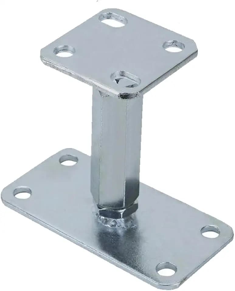Einstellbare Erhöhte Post Base Post Halter 100-200mm Höhe Einstellbare Post Support Feet M20 Bolzen Pergola Dach Support Base Heavy Duty 7mm Dicken Stahl Verzinkt Halterung für Gebäude Roofing Zaun