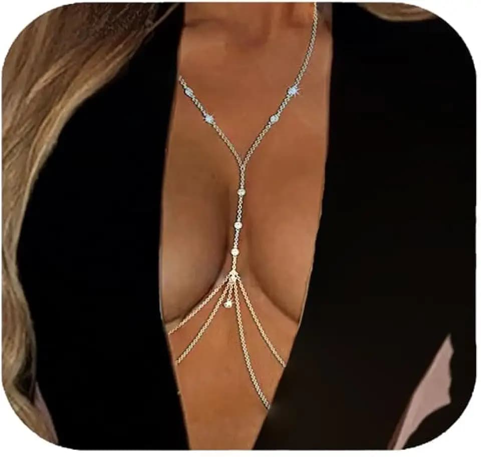 Body Chain For Women Gold Body Jewelry Beach Summer Accessories Bikini Bra Chains Vacation Jewelry
