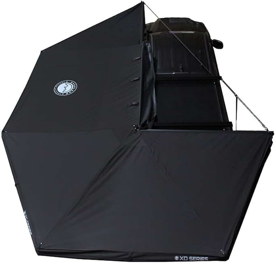 Overland Vehicle Systems - XD Nomadic 270 - Awning Wall 2 W/Black Out, Passenger Side, Grey Hex, Black Trim W/Storage Bag
