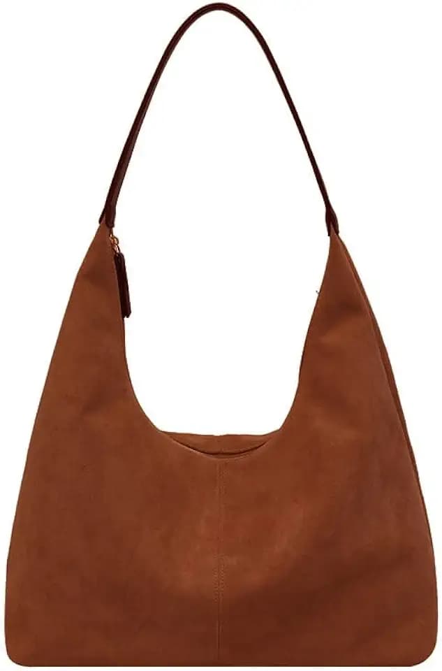 Slouchy Suede Shoulder Bags For Women Underarm Bag Womens Tote Bag Work Purses Crescent Bag Suede Handbag Travel Winter Fall