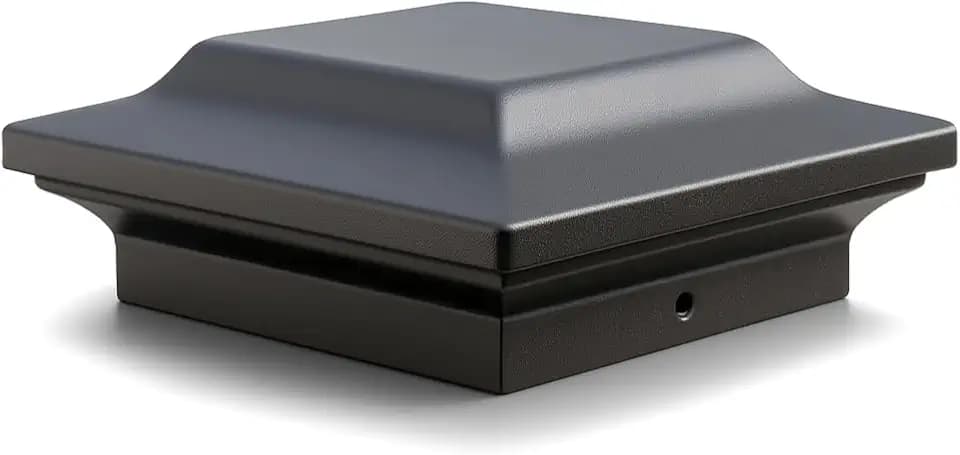 Classy Caps 4x4 Aluminum Post Cap - Heavy-Duty Cast Aluminum, Fits 4"x4", 3.5"x3.5", 3.25"x3.25" Posts, Powder Coat Finish, Weather-Resistant (Black)