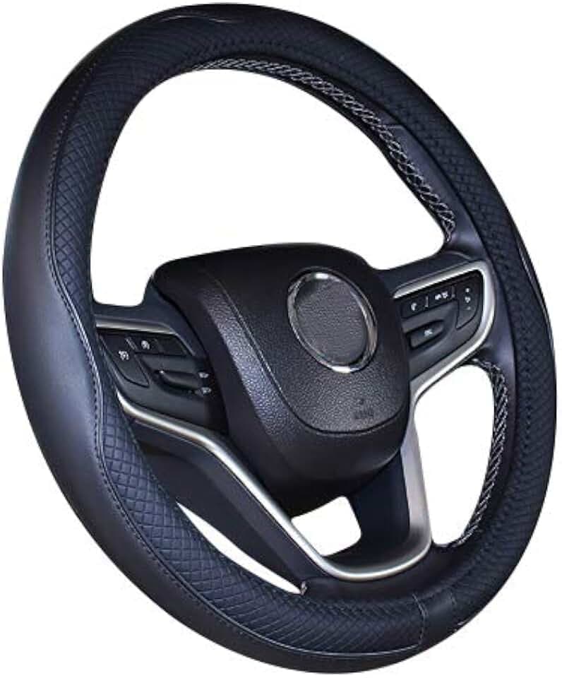 Mayco Bell 2019 New Mikrofaser Leder Auto Extra Large 17 18 19 Zoll Lenkradbezug für Big Trucks (Schwarz, 41.5-42 cm)