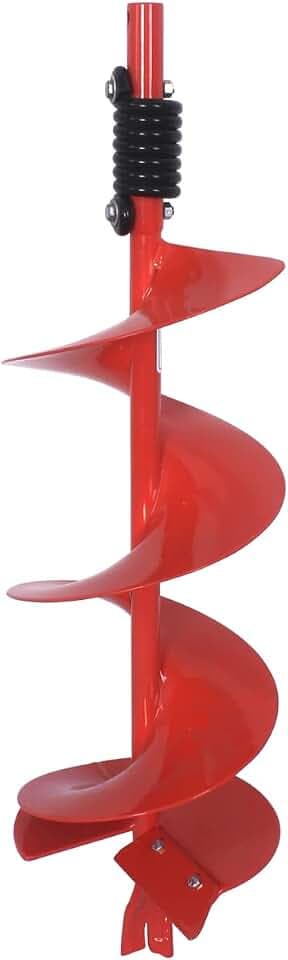 THUNDERBAY 10 Inch Diameter 36 Inch Long Single Sprial Earth Auger Bit with Fishtail Point Drill Bit and The Patent Shock Spring