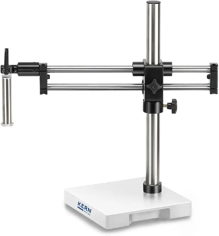 KERN Optics Universalständer mit kugelgelagertem Doppelarm für Stereomikroskope, Weiß/Schwarz