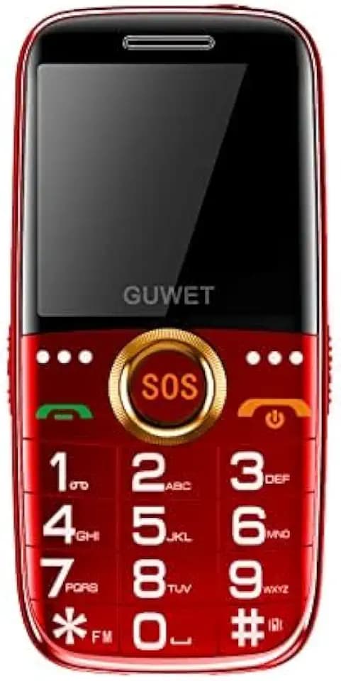 Seniorenhandy ohne Vertrag |Dual SIM Handy für Senioren |SOS-Notruftaste |1800mAh Akku Lange Standby-Zeit |USB-C |Rot
